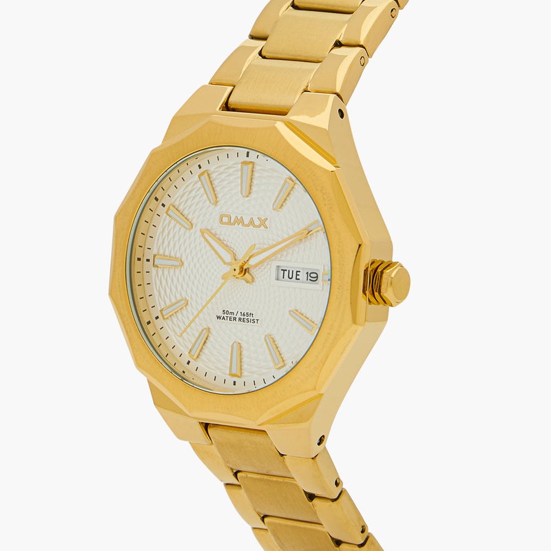 OMAX ساعة يد أنالوج ذهبية للنساء من أومكس - Image 4